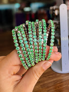 Destin Crystal Bangle - Silver Metal-Bracelets-Dear Me Southern Boutique, located in DeRidder, Louisiana