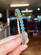 Destin Crystal Bangle - Silver Metal-Bracelets-Dear Me Southern Boutique, located in DeRidder, Louisiana