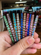 Destin Crystal Bangle - Silver Metal-Bracelets-Dear Me Southern Boutique, located in DeRidder, Louisiana