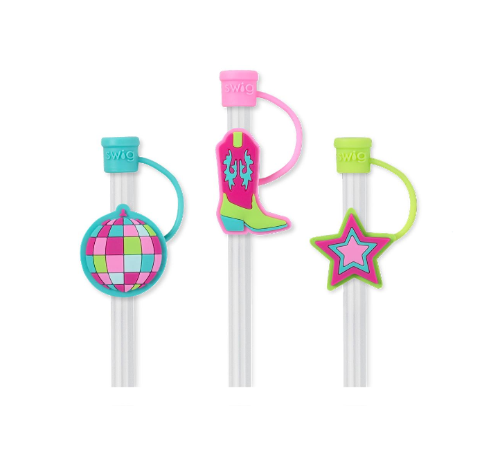 Disco Cowgirl Swig Straw Topper Set-Straw Toppers-Dear Me Southern Boutique, located in DeRidder, Louisiana