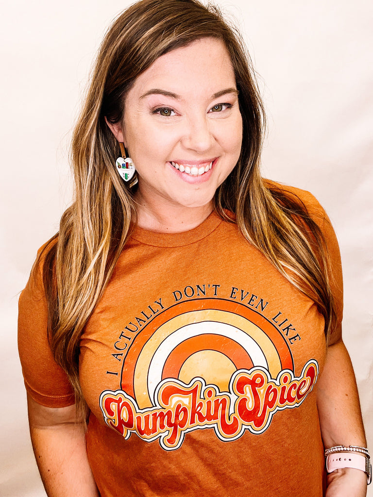 Don't Even Like Pumpkin Spice Tee-Graphic Tee-Dear Me Southern Boutique, located in DeRidder, Louisiana