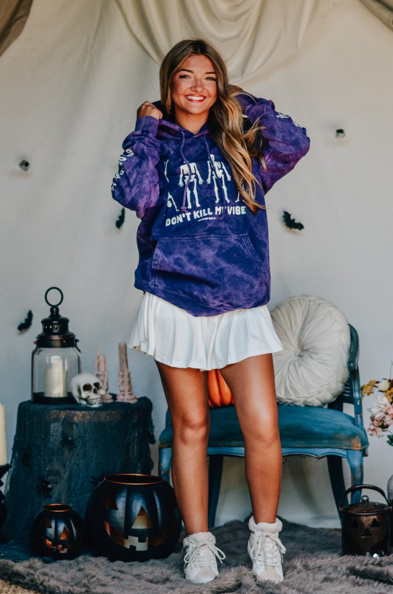 Dont Kill My Vibe Purple Cloud Hoodie-Dear Me Southern Boutique, located in DeRidder, Louisiana