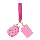 Double Pouch Wristlet- Pink Polka Dot-Presales-Dear Me Southern Boutique, located in DeRidder, Louisiana