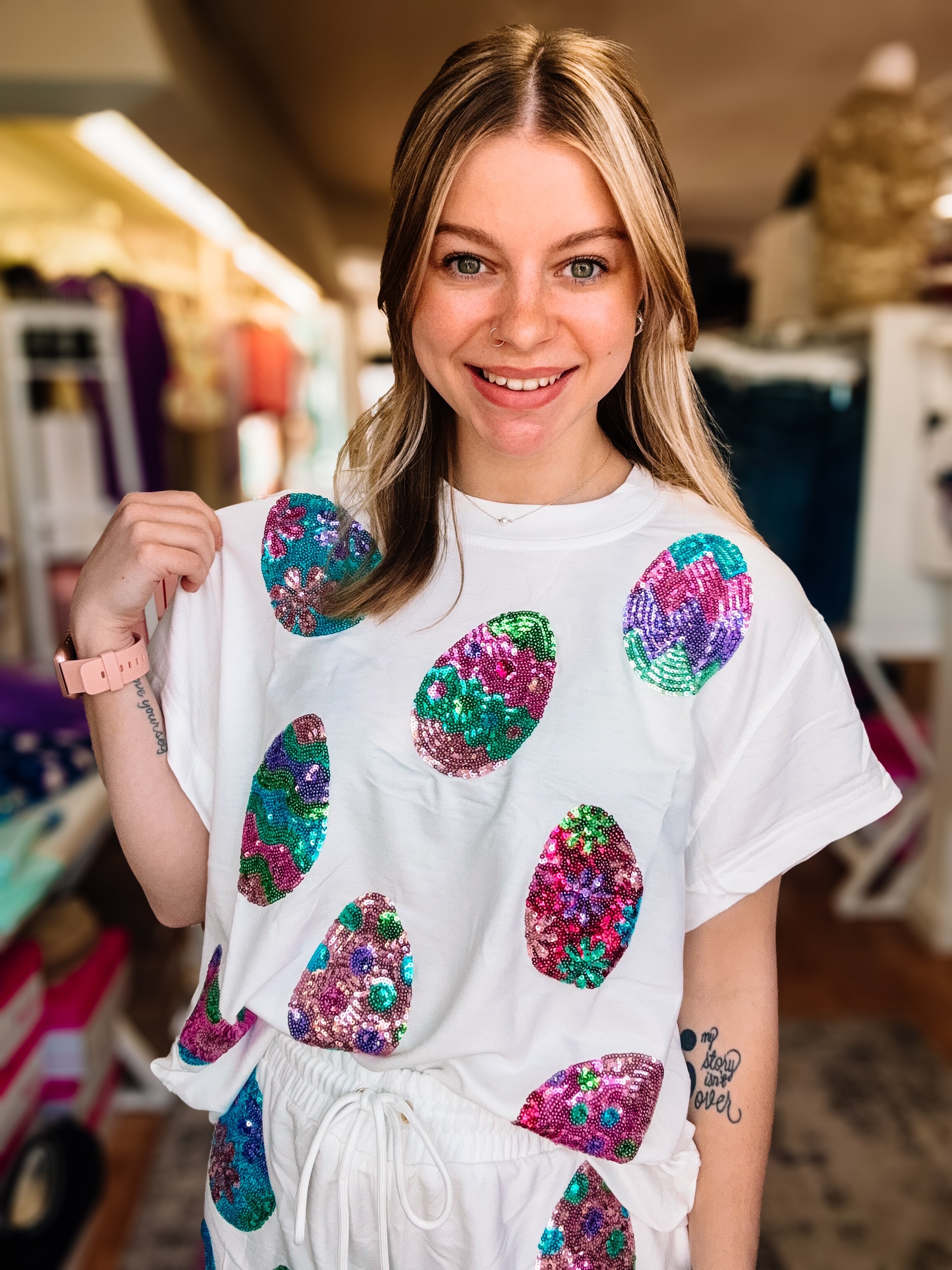 Easter Magic Matching Easter Sequin Set-Clothing-Dear Me Southern Boutique, located in DeRidder, Louisiana