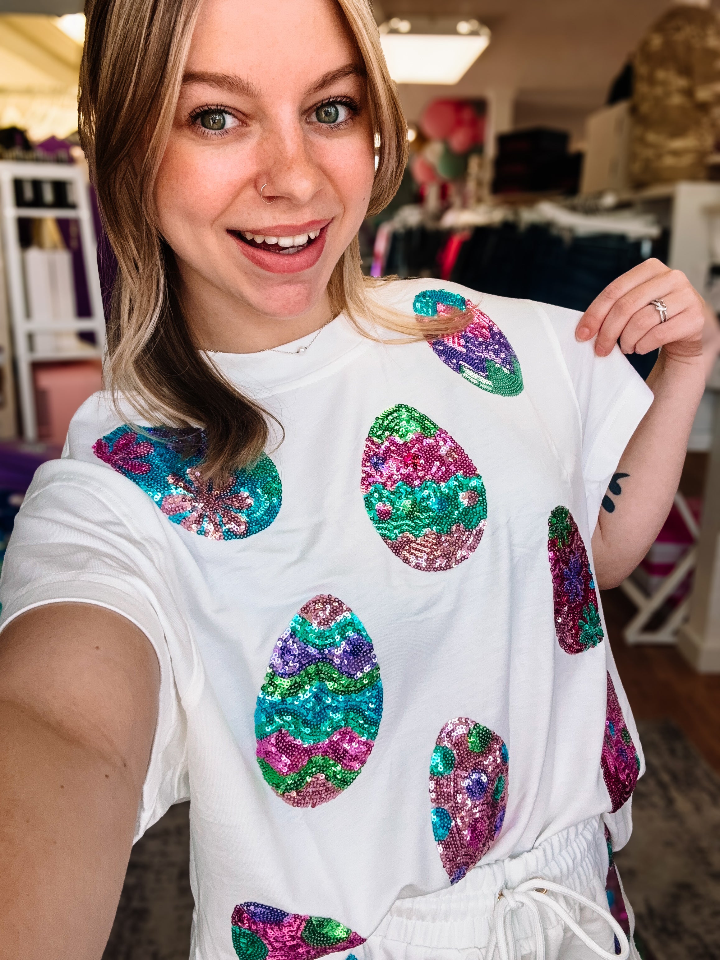 Easter Magic Matching Easter Sequin Set-Clothing-Dear Me Southern Boutique, located in DeRidder, Louisiana