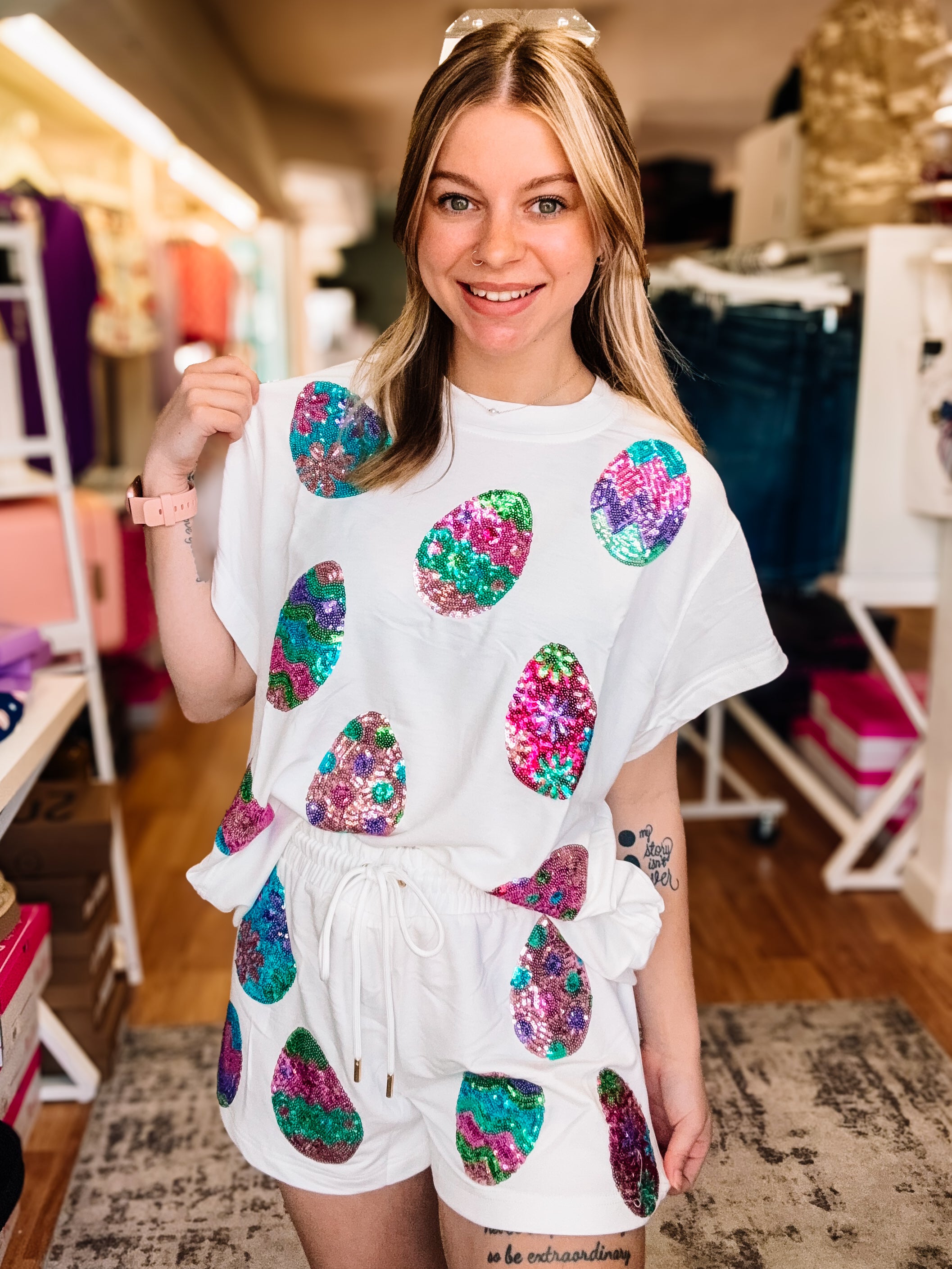 Easter Magic Matching Easter Sequin Set-Clothing-Dear Me Southern Boutique, located in DeRidder, Louisiana