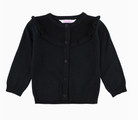 Emma Ruffle Trim Cardigan - Black-JAG Cardigans-Dear Me Southern Boutique, located in DeRidder, Louisiana