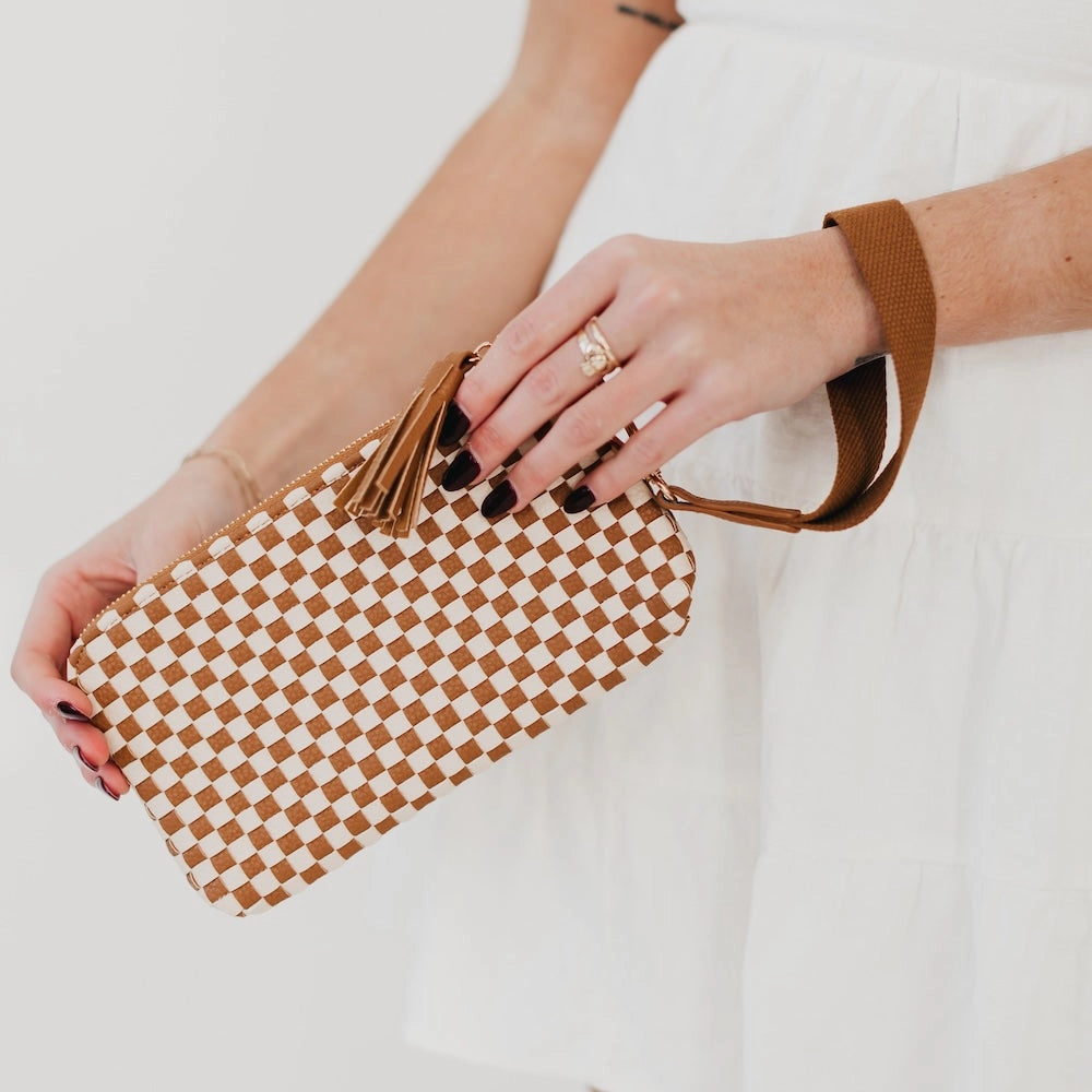 Emma Woven Clutch Wristlet-Clutch Bags-Dear Me Southern Boutique, located in DeRidder, Louisiana