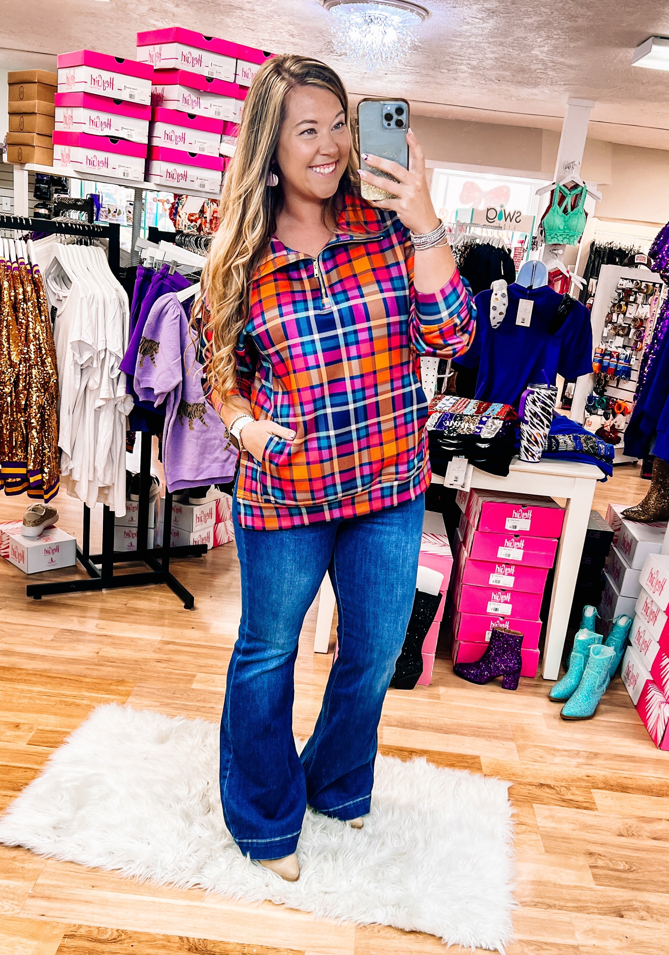 Everyday Plaid Pullover-Sweaters-Dear Me Southern Boutique, located in DeRidder, Louisiana