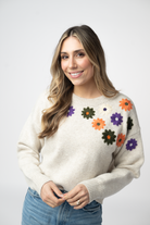 Fall Floral Sweater - Beige-sweater-Dear Me Southern Boutique, located in DeRidder, Louisiana