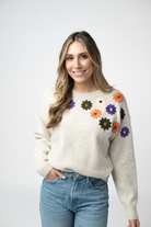 Fall Floral Sweater - Beige-sweater-Dear Me Southern Boutique, located in DeRidder, Louisiana
