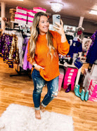 Fall Harvest Knit Sweater - Pumpkin-Sweaters-Dear Me Southern Boutique, located in DeRidder, Louisiana