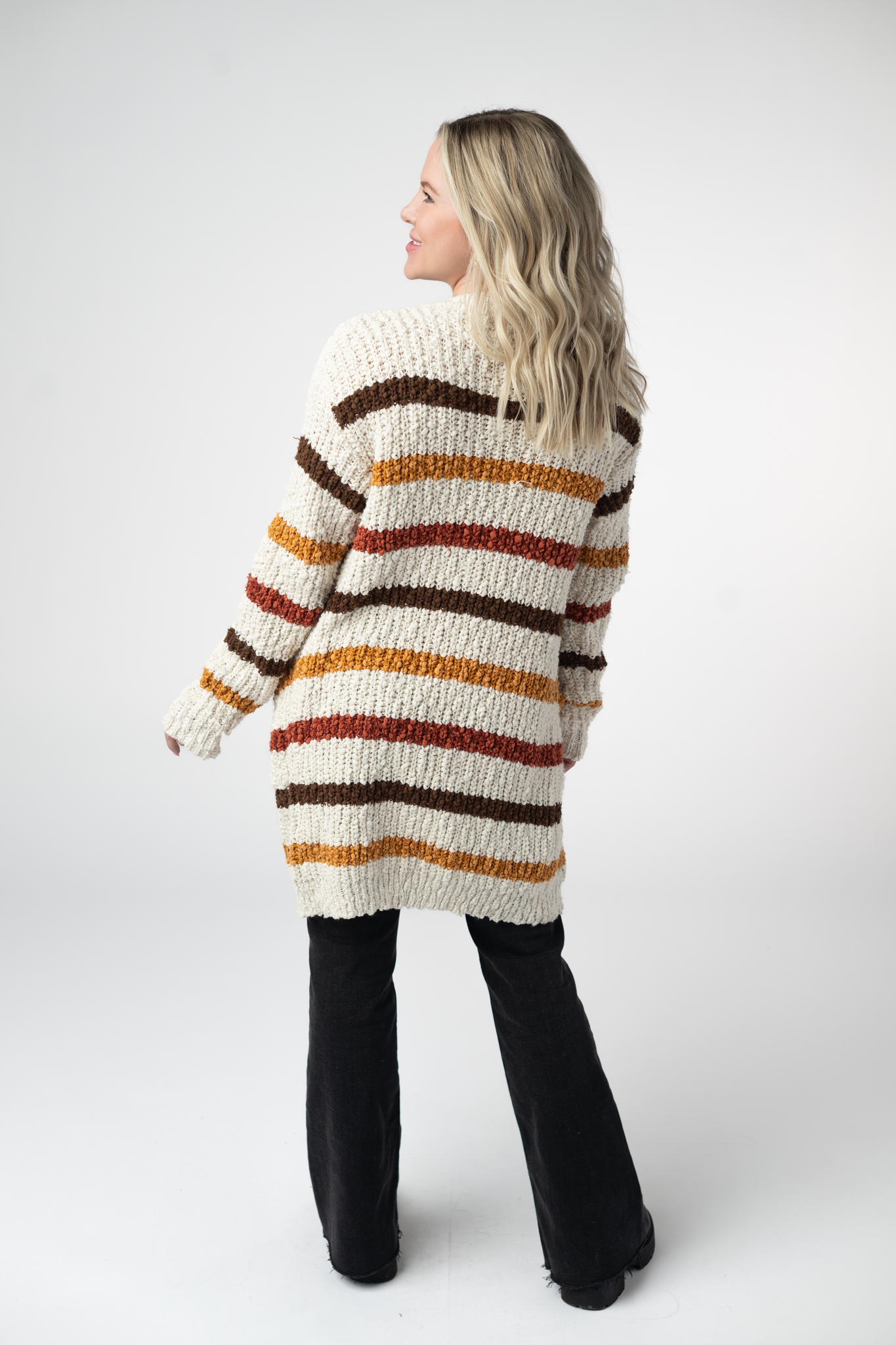 Fall Striped Cardigan-Cardigan-Dear Me Southern Boutique, located in DeRidder, Louisiana