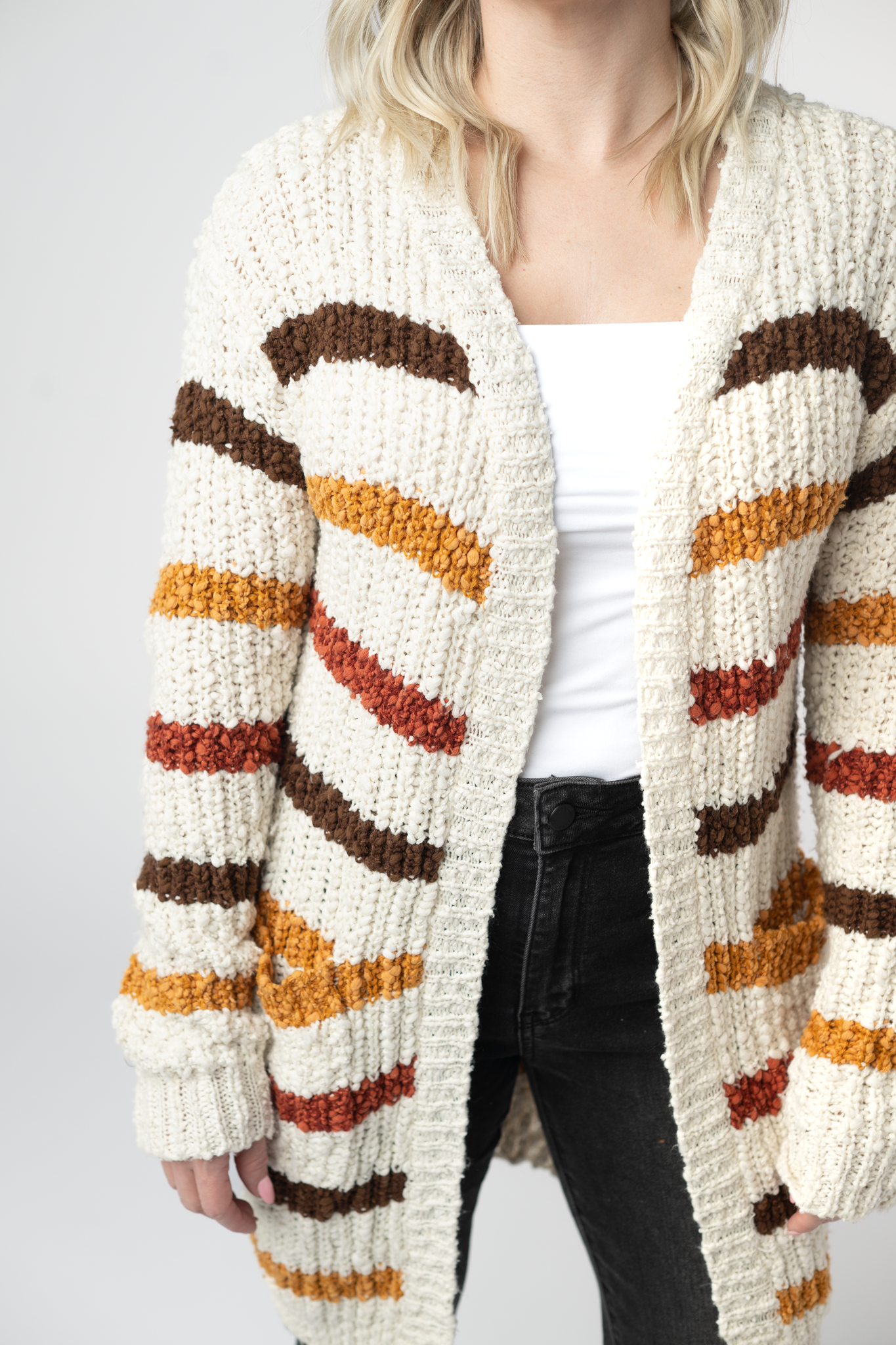 Fall Striped Cardigan-Cardigan-Dear Me Southern Boutique, located in DeRidder, Louisiana
