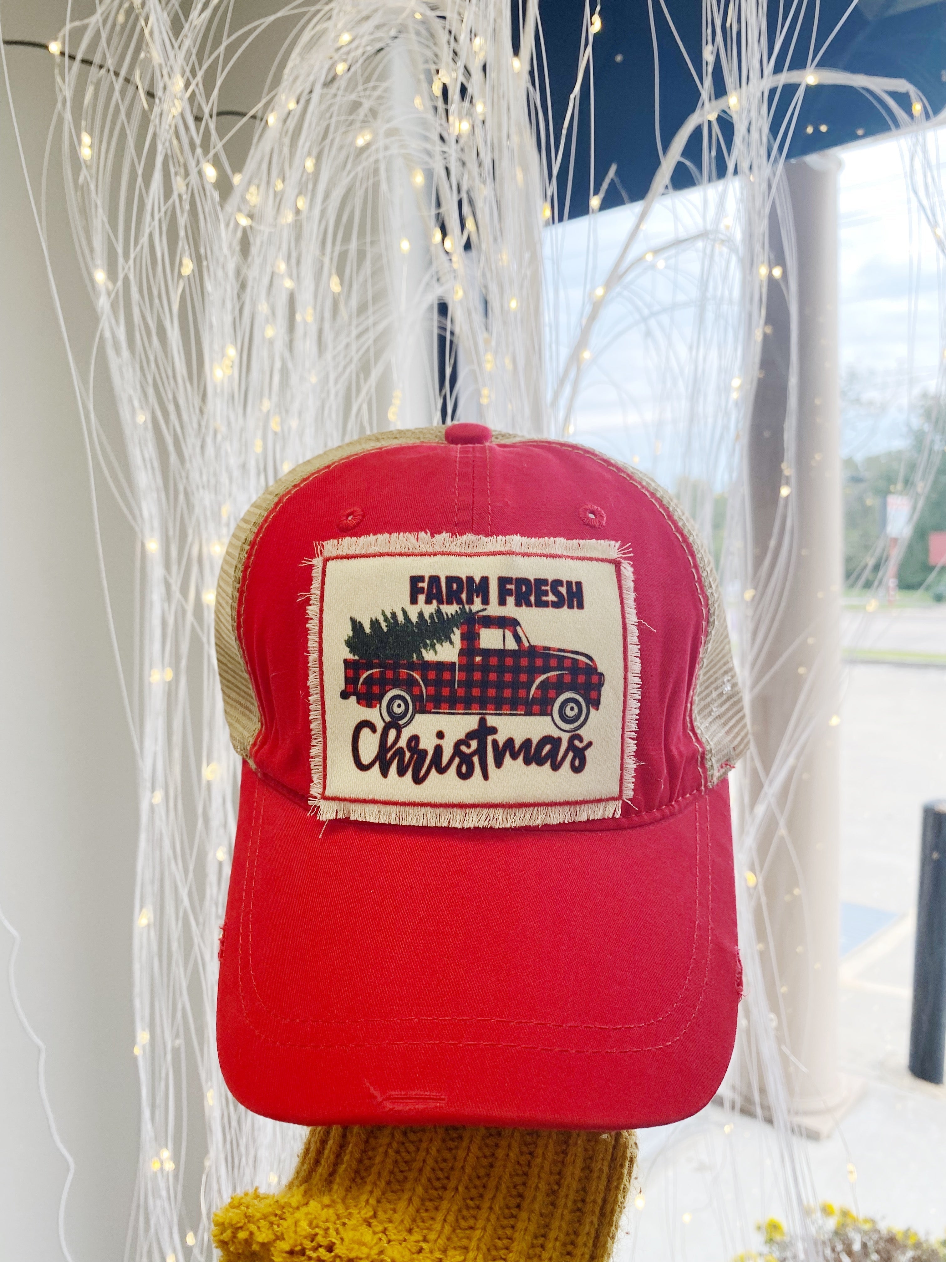 Farm Fresh Christmas Hat-Trucker Hats-Dear Me Southern Boutique, located in DeRidder, Louisiana