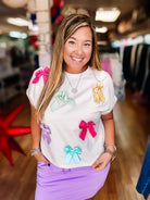 Feeling Flirty Bow Top-Dear Me Southern Boutique, located in DeRidder, Louisiana