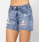 Fiesta My Way Judy Blue Shorts-Shorts-Dear Me Southern Boutique, located in DeRidder, Louisiana