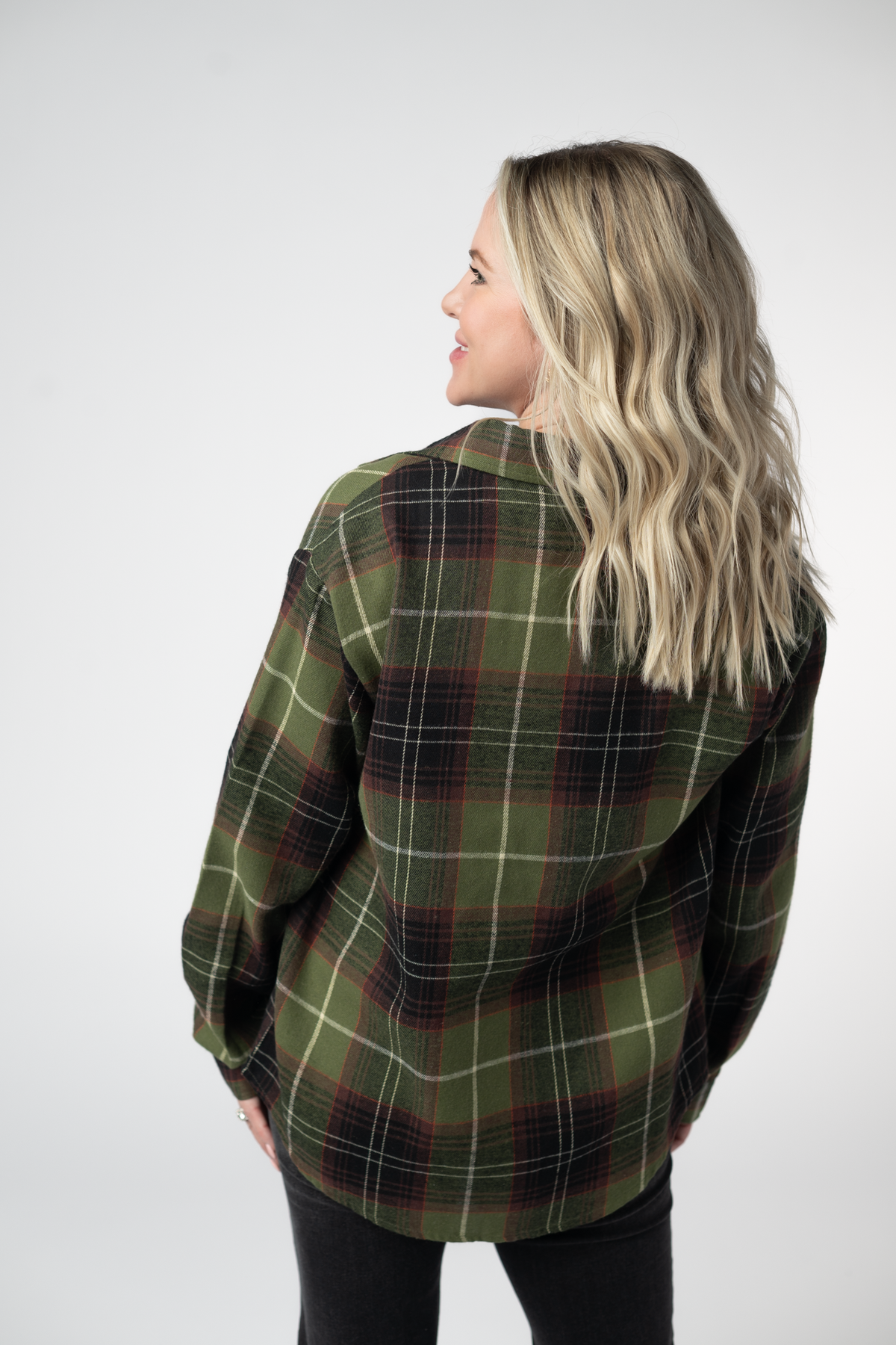 Finley Plaid Top - Olive and Brown-top-Dear Me Southern Boutique, located in DeRidder, Louisiana