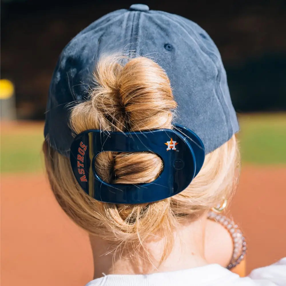 Flat Round Hair Clip- Houston Astros-Game Day-Dear Me Southern Boutique, located in DeRidder, Louisiana