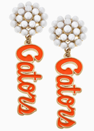 Florida Gators Pearl Cluster Enamel Earrings-Earrings-Dear Me Southern Boutique, located in DeRidder, Louisiana