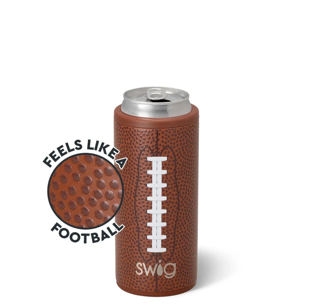 Football Skinny Can Cooler 12oz-Drinkwear-Dear Me Southern Boutique, located in DeRidder, Louisiana