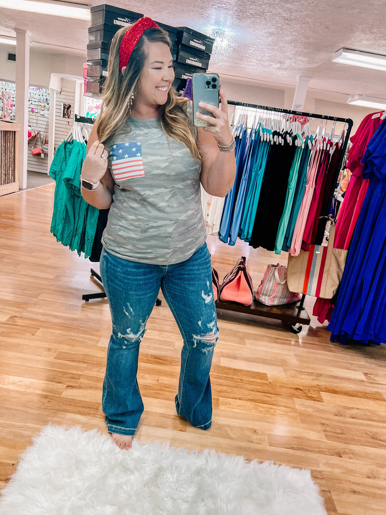 Friday Night Lights Judy Blue Flares-Dear Me Southern Boutique, located in DeRidder, Louisiana