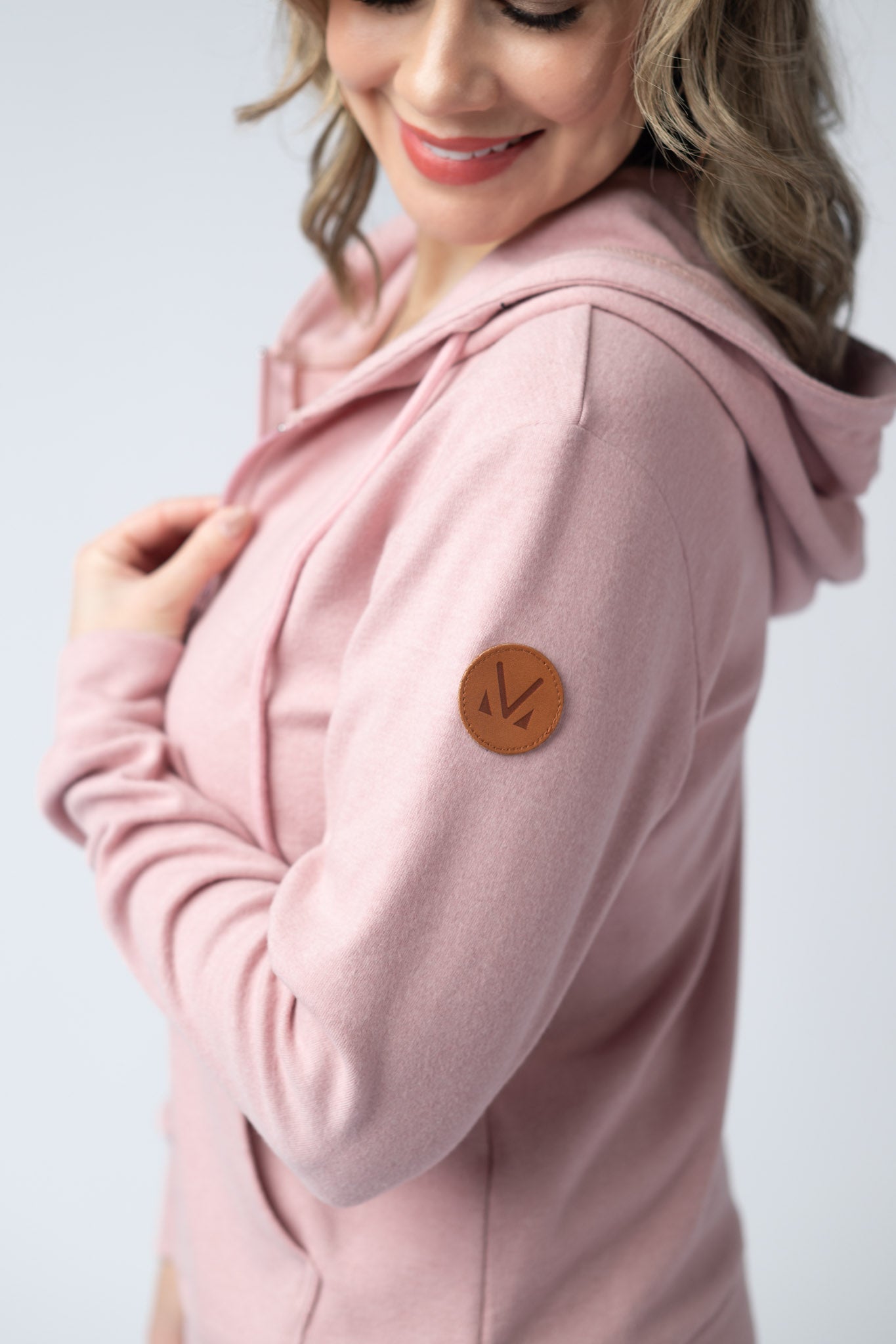 Fullzip Hoodie - Dusty Pink-Sweatshirts-Dear Me Southern Boutique, located in DeRidder, Louisiana