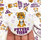 Future Tiger - Purple/Yellow - Game Day Button-Dear Me Southern Boutique, located in DeRidder, Louisiana