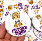Future Tiger - Purple/Yellow - Game Day Button-Dear Me Southern Boutique, located in DeRidder, Louisiana