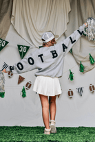 Game Day Football Lt Gray Sweatshirt-Dear Me Southern Boutique, located in DeRidder, Louisiana