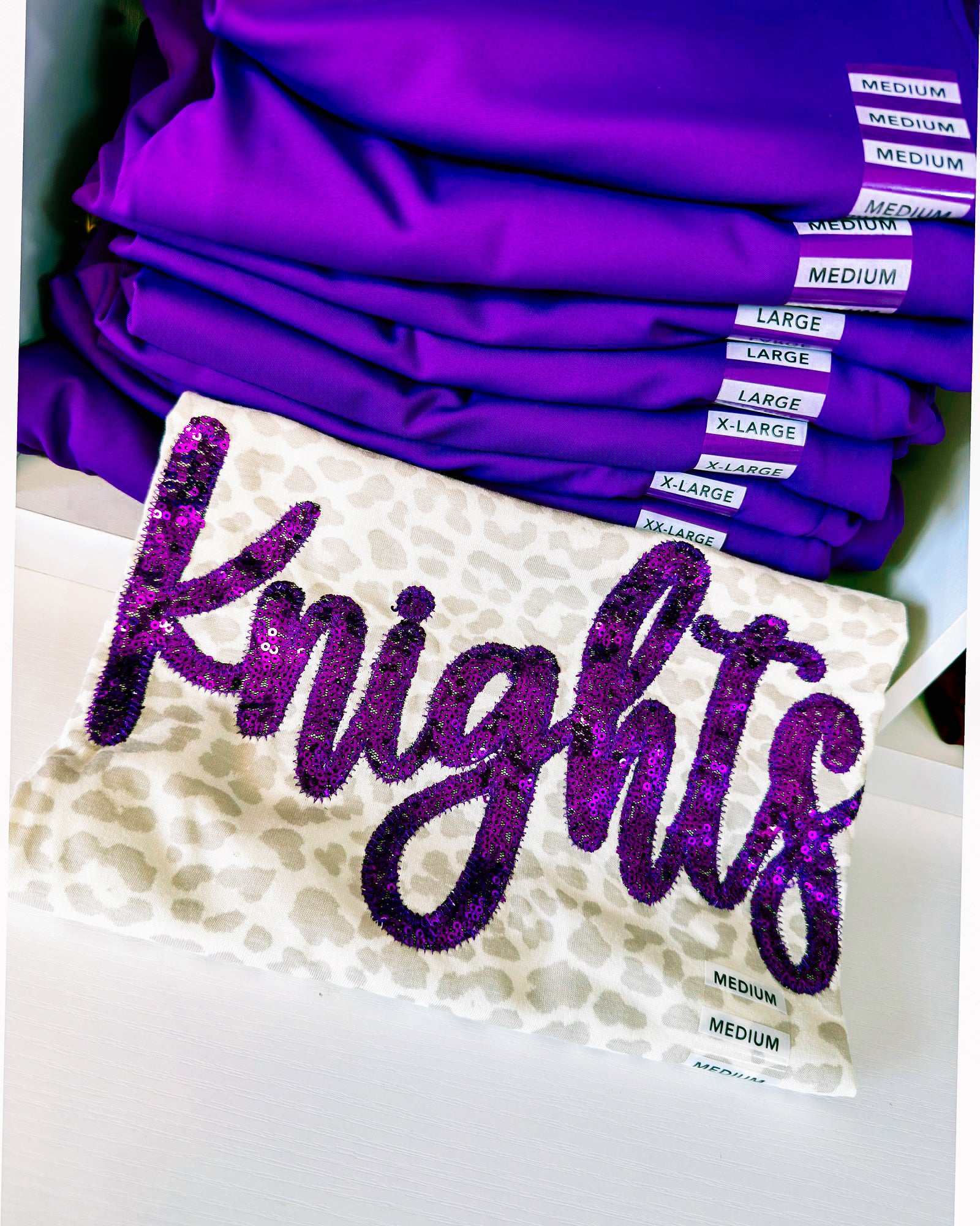 Game On Glam Sequin Tee- Knights-Tees-Dear Me Southern Boutique, located in DeRidder, Louisiana