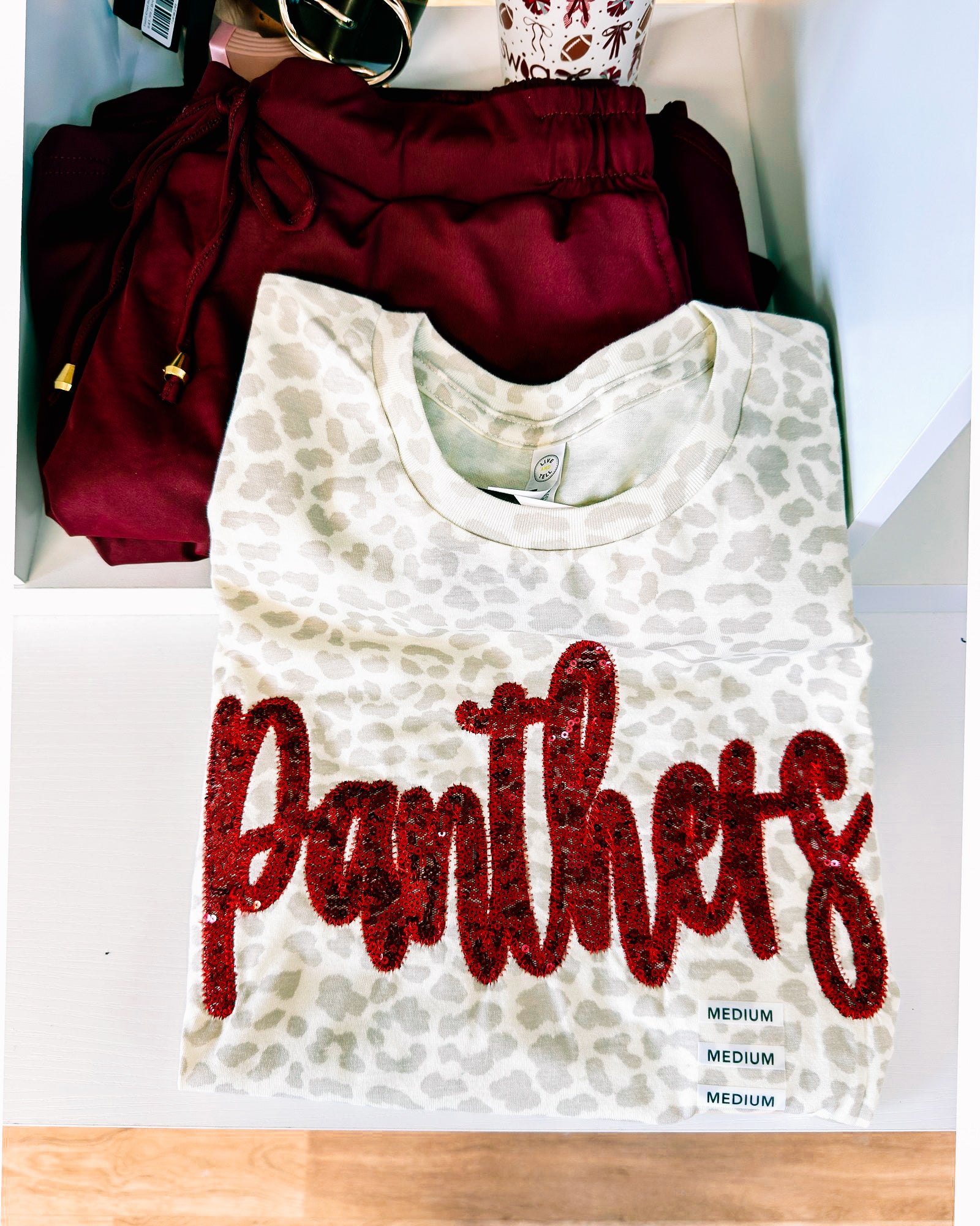 Game On Glam Sequin Tee- Panthers-Tees-Dear Me Southern Boutique, located in DeRidder, Louisiana