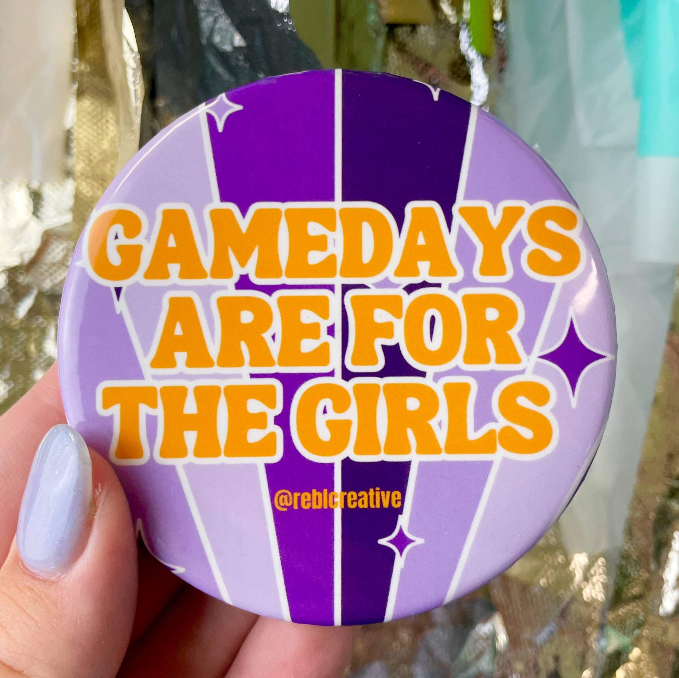 Gameday Girls - Purple & Yellow - Game Day Button-Dear Me Southern Boutique, located in DeRidder, Louisiana