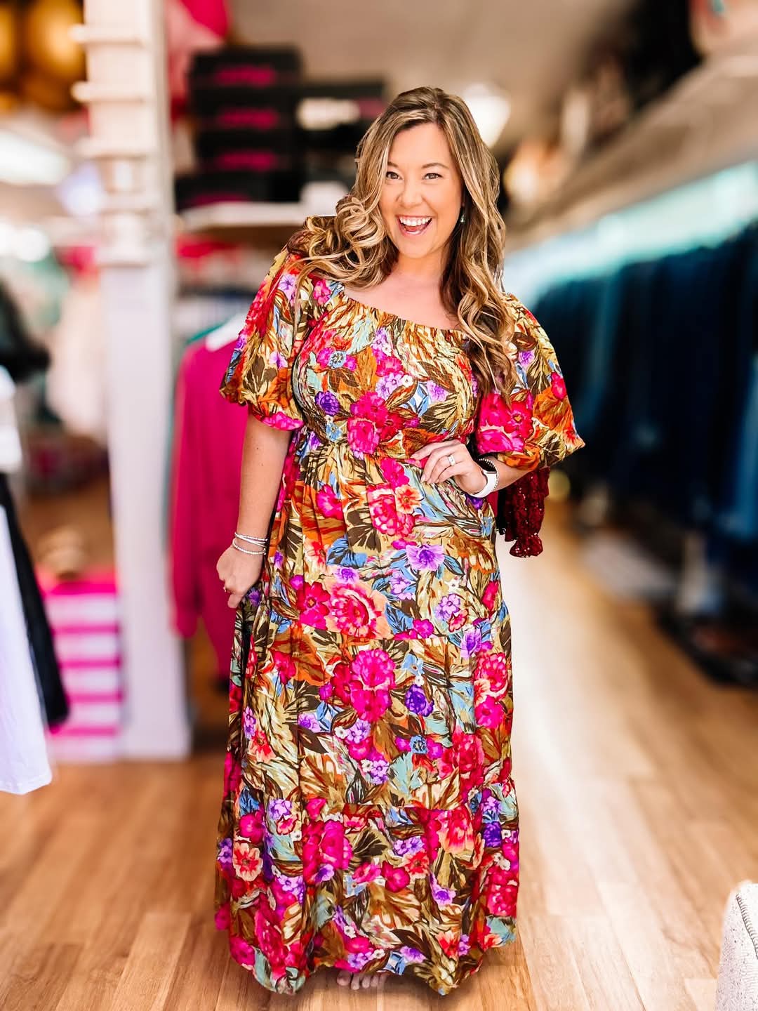 Garden Getaway Floral Maxi Dress-Maxi Dresses-Dear Me Southern Boutique, located in DeRidder, Louisiana