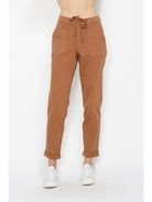 Garment Dyed Cuffed Jogger, Camel-Joggers-Dear Me Southern Boutique, located in DeRidder, Louisiana