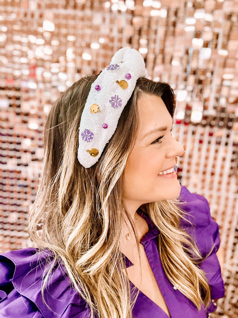 Geaux Eagles Sequin Knotted Headband-Headband-Dear Me Southern Boutique, located in DeRidder, Louisiana