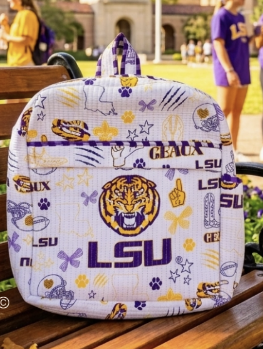 Geaux Everywhere LSU Bookbag Bag-Game Day-Dear Me Southern Boutique, located in DeRidder, Louisiana