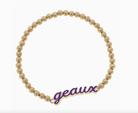 Geaux Purple Enamel Beaded Bracelet-Bracelets-Dear Me Southern Boutique, located in DeRidder, Louisiana