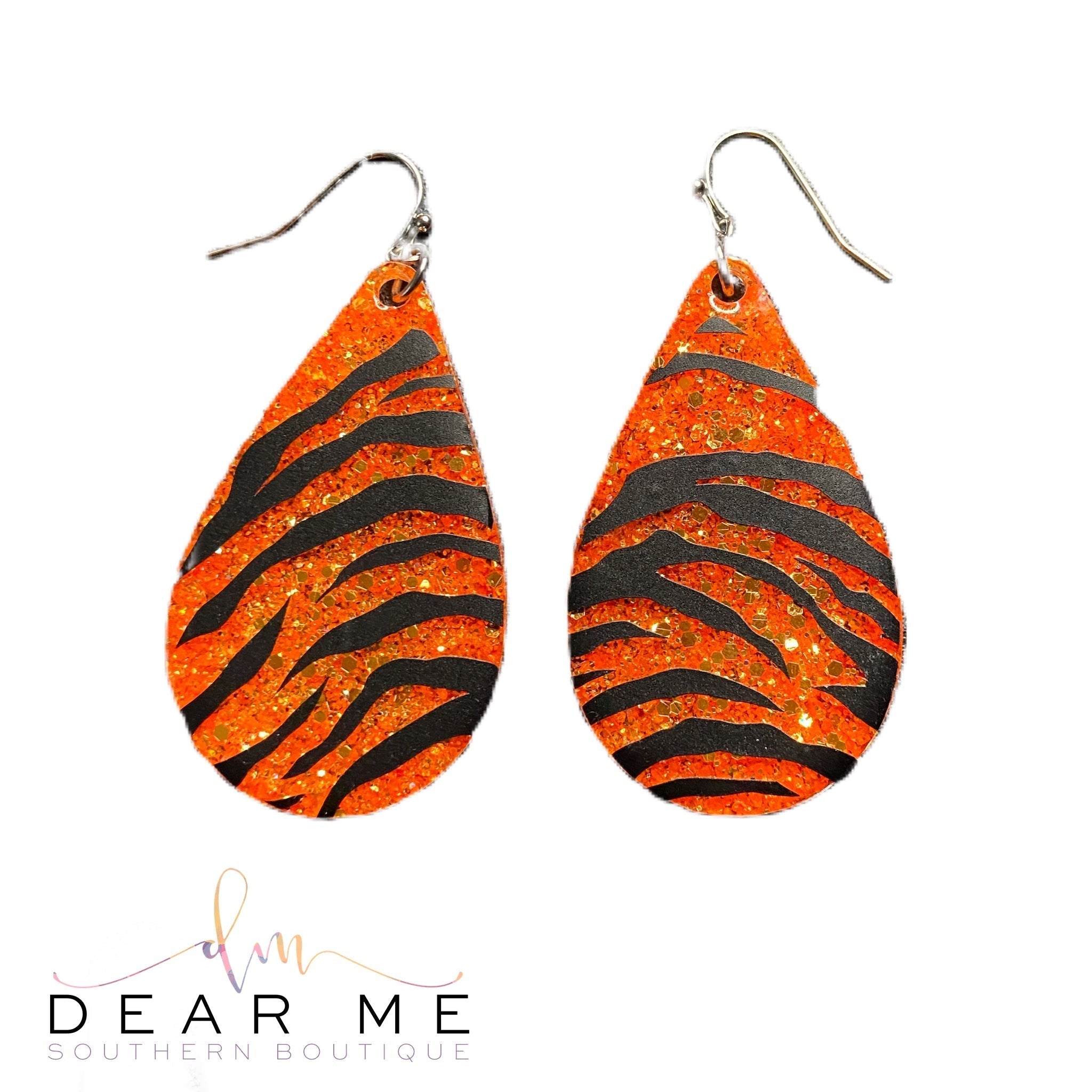 Geaux Tigers Randans-Earrings-Dear Me Southern Boutique, located in DeRidder, Louisiana