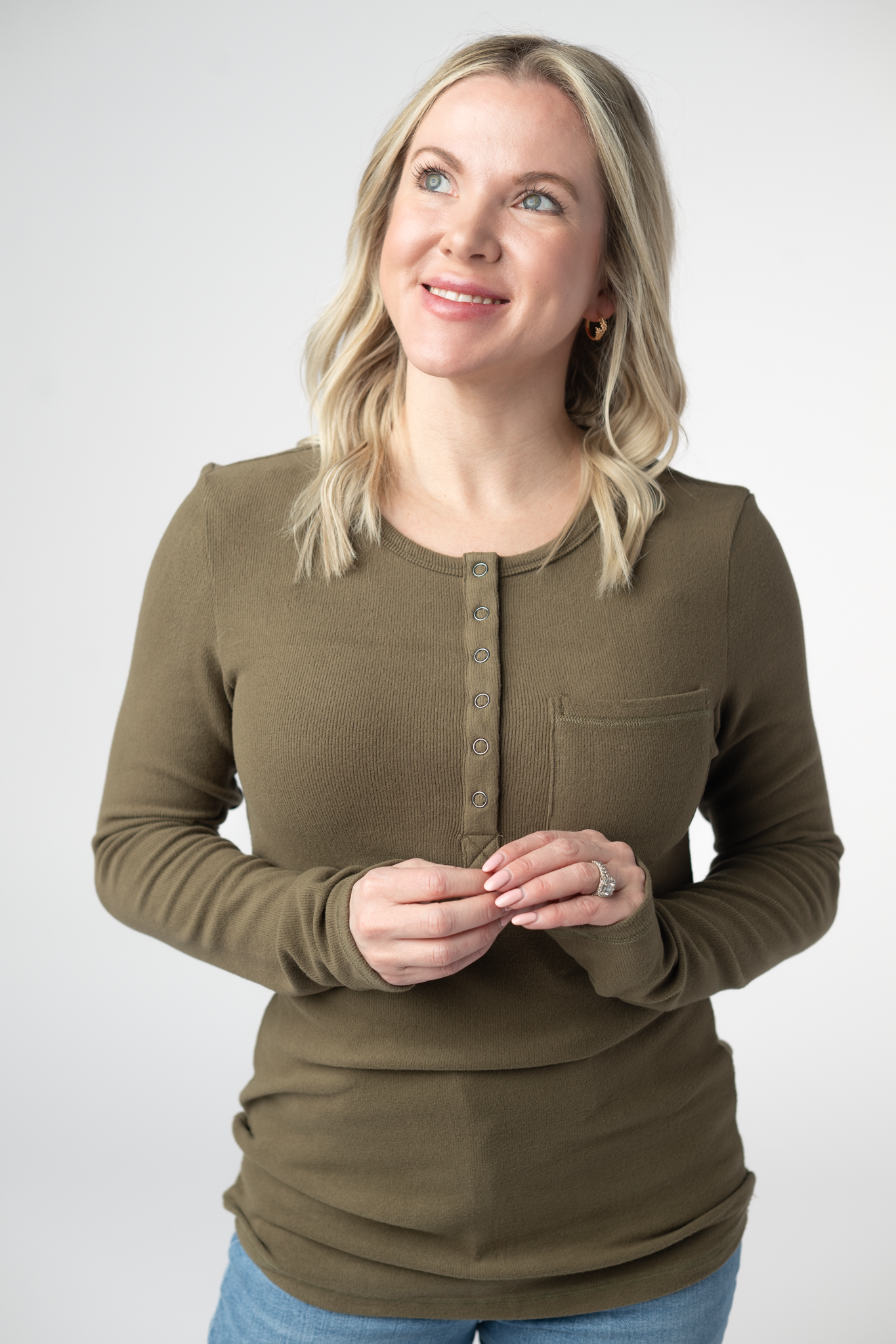 Georgia Long Sleeve Top - Olive-Tops-Dear Me Southern Boutique, located in DeRidder, Louisiana