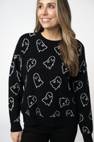 Ghost Pullover Sweater - Midnight Ghosts-Sweater-Dear Me Southern Boutique, located in DeRidder, Louisiana