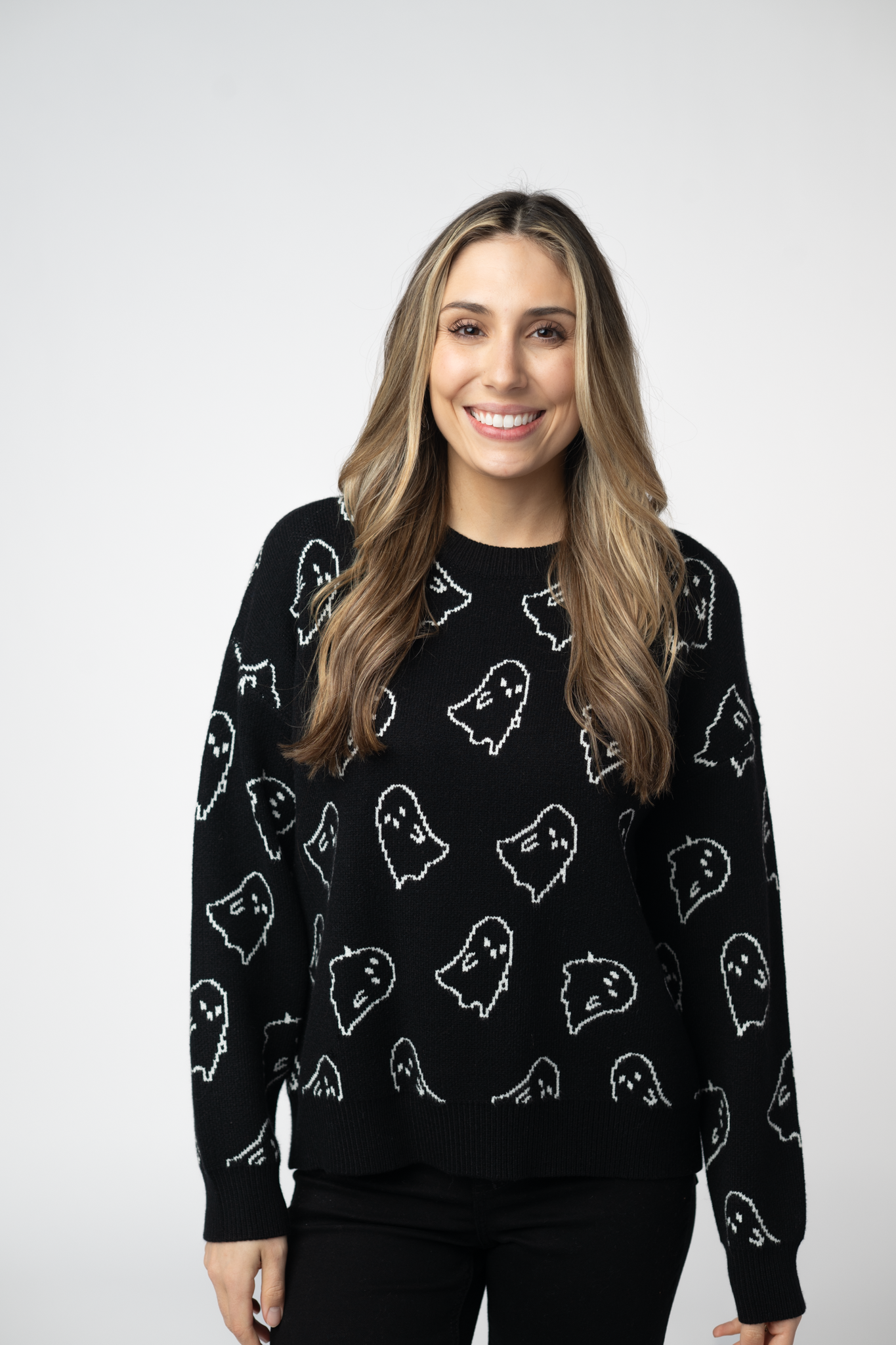 Ghost Pullover Sweater - Midnight Ghosts-Sweater-Dear Me Southern Boutique, located in DeRidder, Louisiana