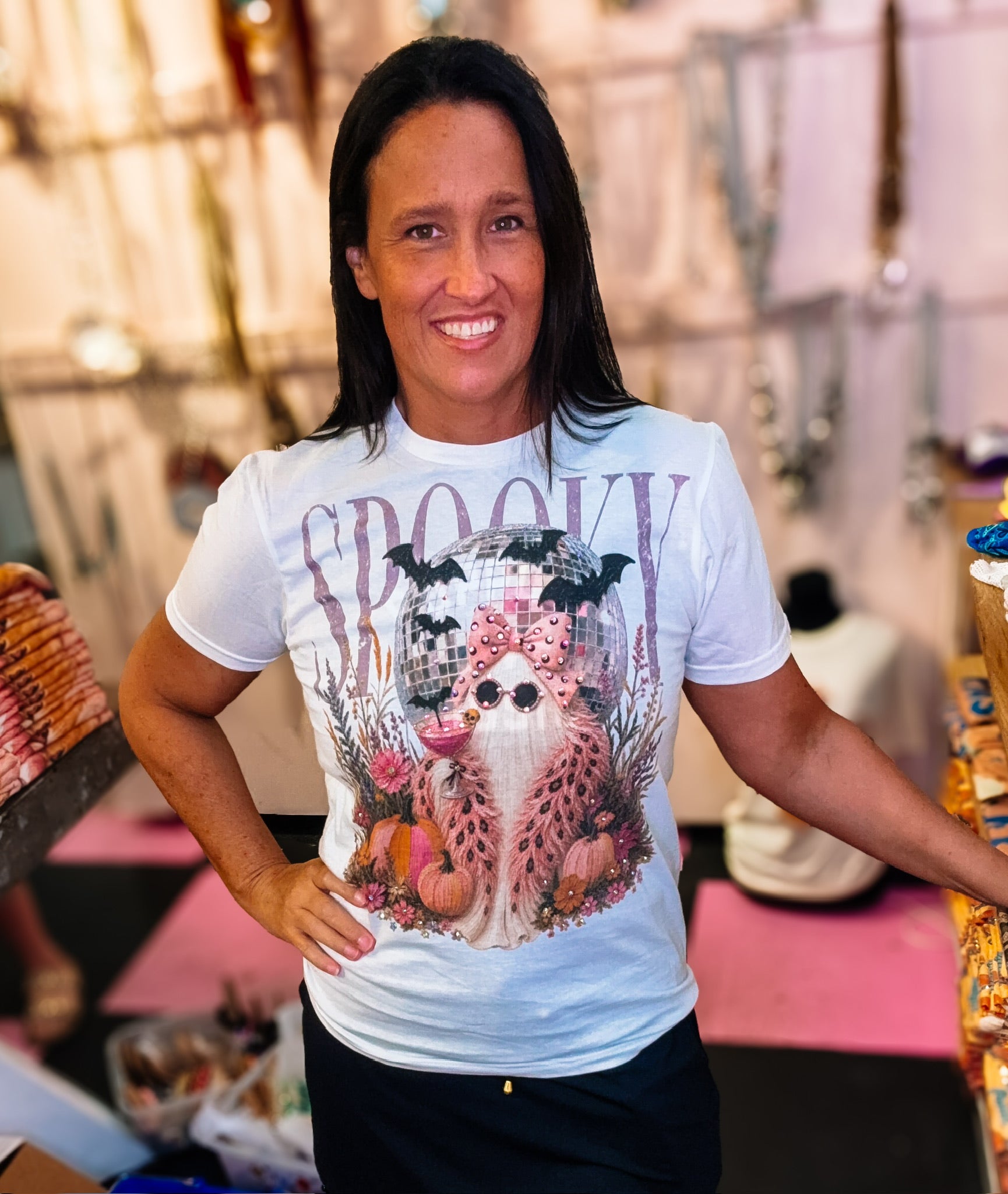 Ghosted at the Disco Bougie Rhinestone Tee-Graphic Tees-Dear Me Southern Boutique, located in DeRidder, Louisiana