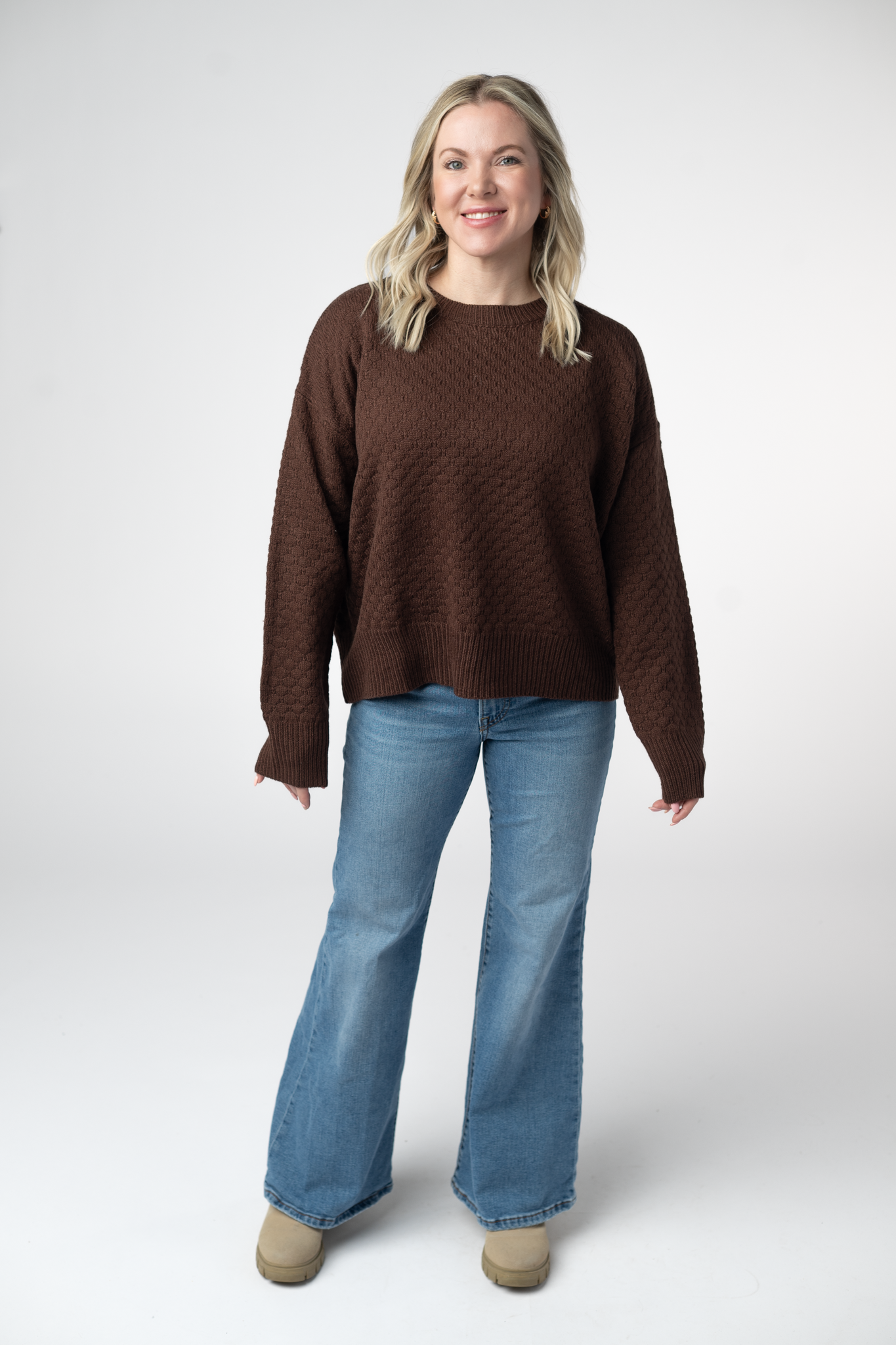 Gianna Pullover Sweater - Brown-sweater-Dear Me Southern Boutique, located in DeRidder, Louisiana
