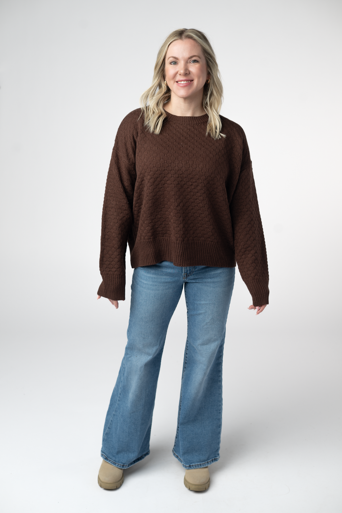 Gianna Pullover Sweater - Brown-sweater-Dear Me Southern Boutique, located in DeRidder, Louisiana
