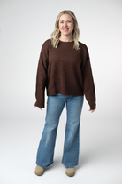 Gianna Pullover Sweater - Brown-sweater-Dear Me Southern Boutique, located in DeRidder, Louisiana