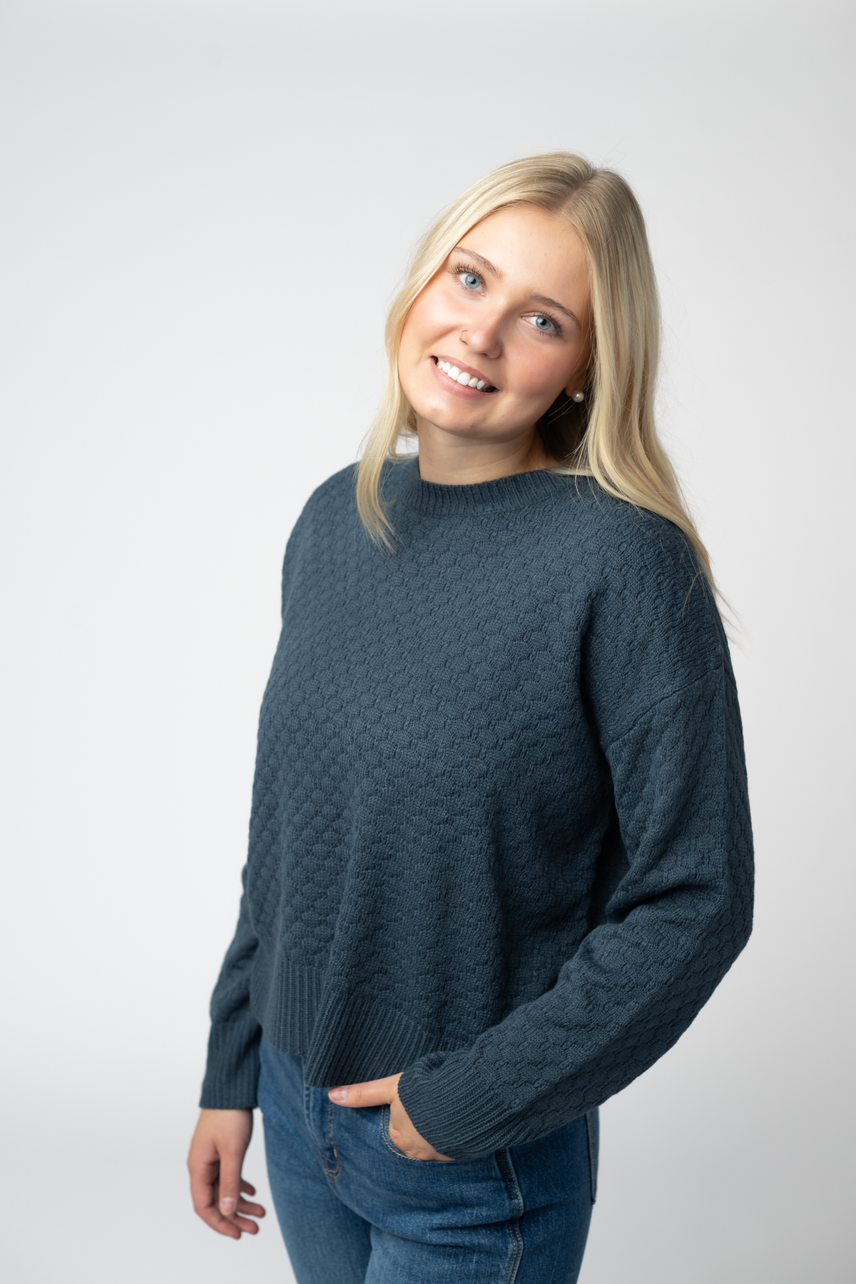Gianna Pullover Sweater - Teal-sweater-Dear Me Southern Boutique, located in DeRidder, Louisiana