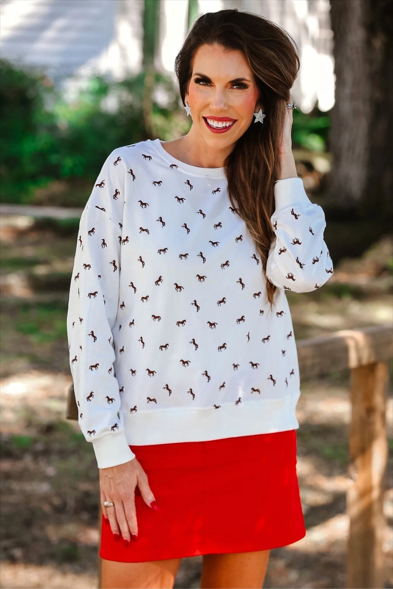 Giddy Up Terry Pullover-Blouses-Dear Me Southern Boutique, located in DeRidder, Louisiana