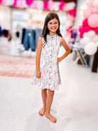 Girls Flamingo Tiered Shirt Dress-JAG Dresses-Dear Me Southern Boutique, located in DeRidder, Louisiana