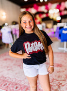 Girls Panthers Sequin Applique Tee-Kids Clothing-Dear Me Southern Boutique, located in DeRidder, Louisiana